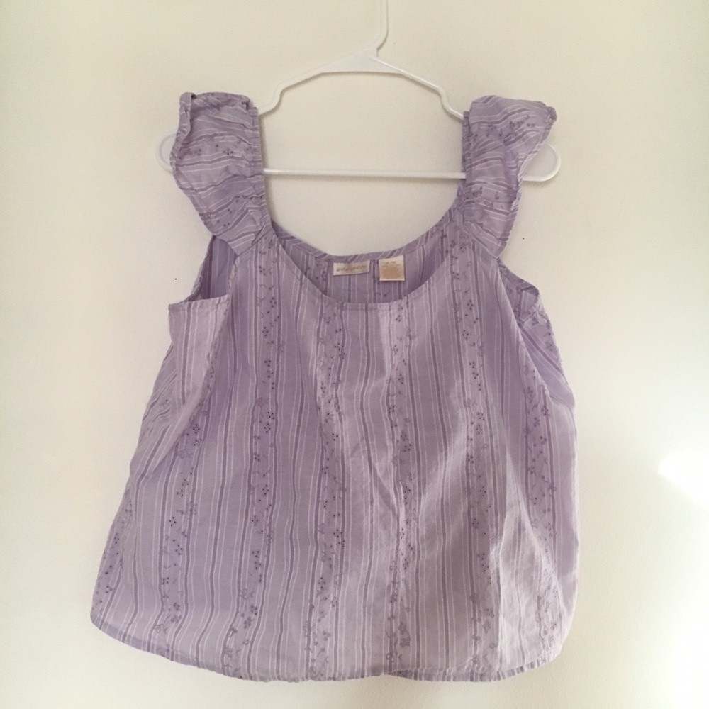 Purple ruffled tank top